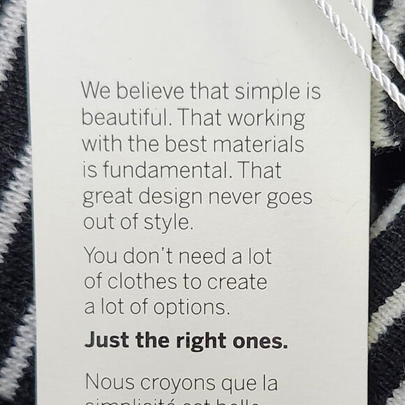 Eileen Fisher Women's Black & White Striped Long-Sleeve V-Neck Top Size S, M & L - Picture 8 of 8